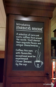 Starbucks Reserve explanation at the East Olive Way store, December 2014